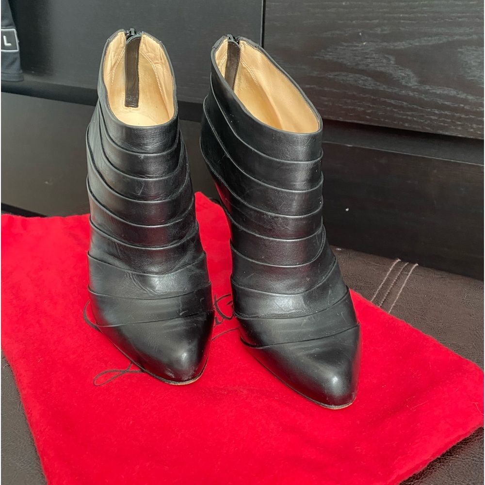 Christian Louboutin Orniron pleated armadillo ankle booties